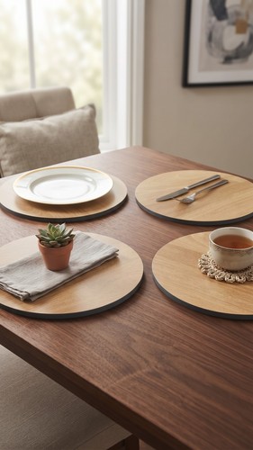 Round natural wood - 4x,