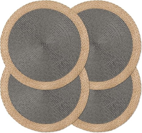 4pcs round woven placemats - 4pcs,