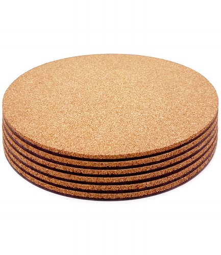 Cork plant coasters double - cork, coasters,