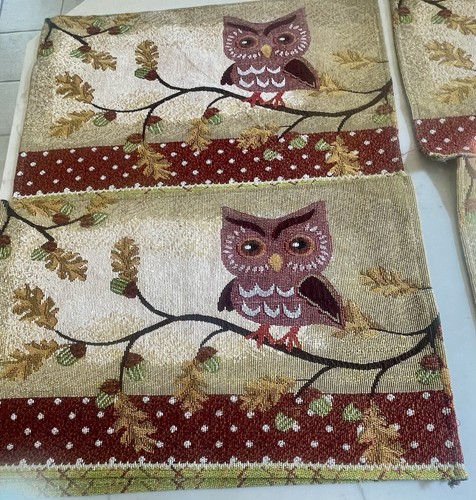 Fall owl tapestry placemats - 6,