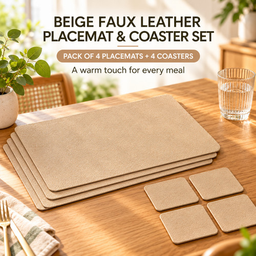 Beige faux leather - beige,