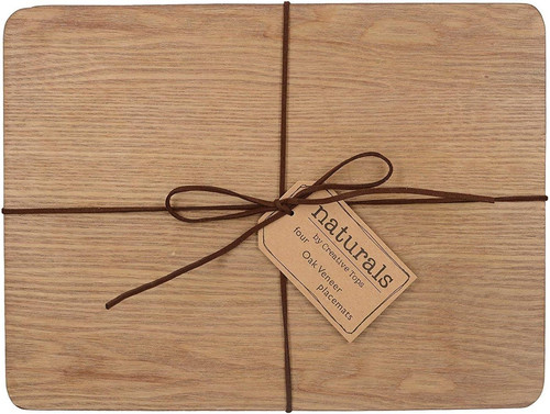 Oak veneer placemats set - oak,