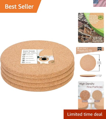 Pack thick cork trivets 8in - thick,