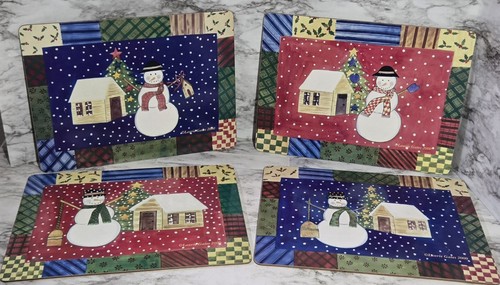 Vtg acorn snowman placemats - vtg,