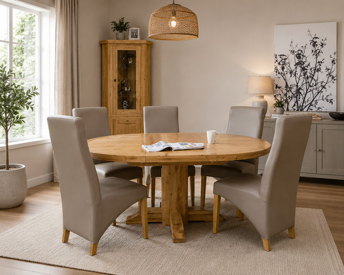 Solid oak deluxe - oak, round