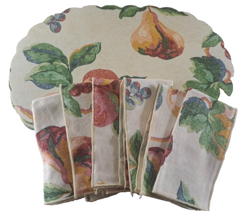 Fruit harvest vinyl placemats - fruit,